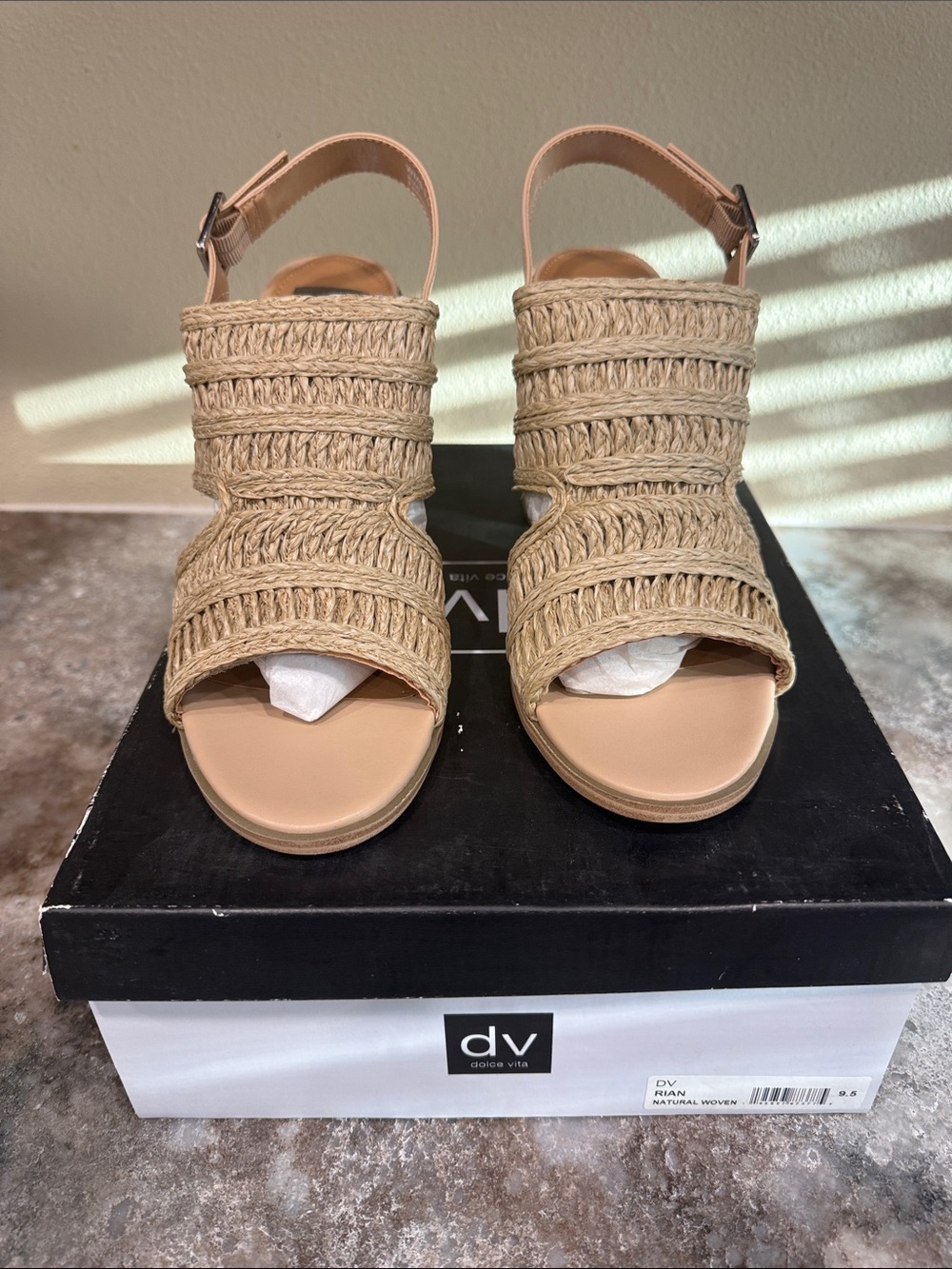 Dolce Vita Beige Woven Slingback Sandals
